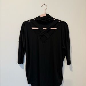 Express Black Crisscross Front Blouse
